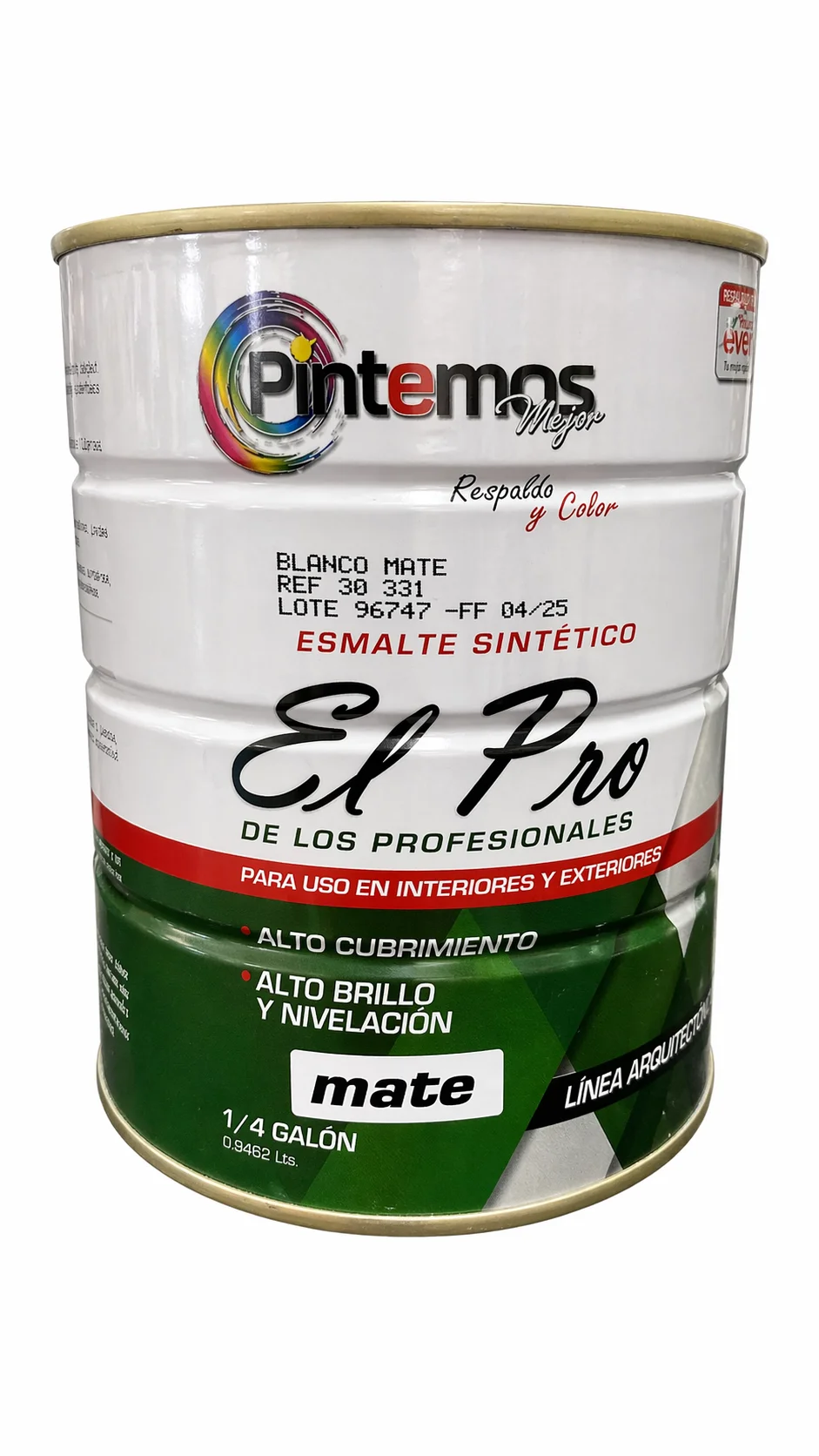 Esmalte blanco mate de 1/4 gl